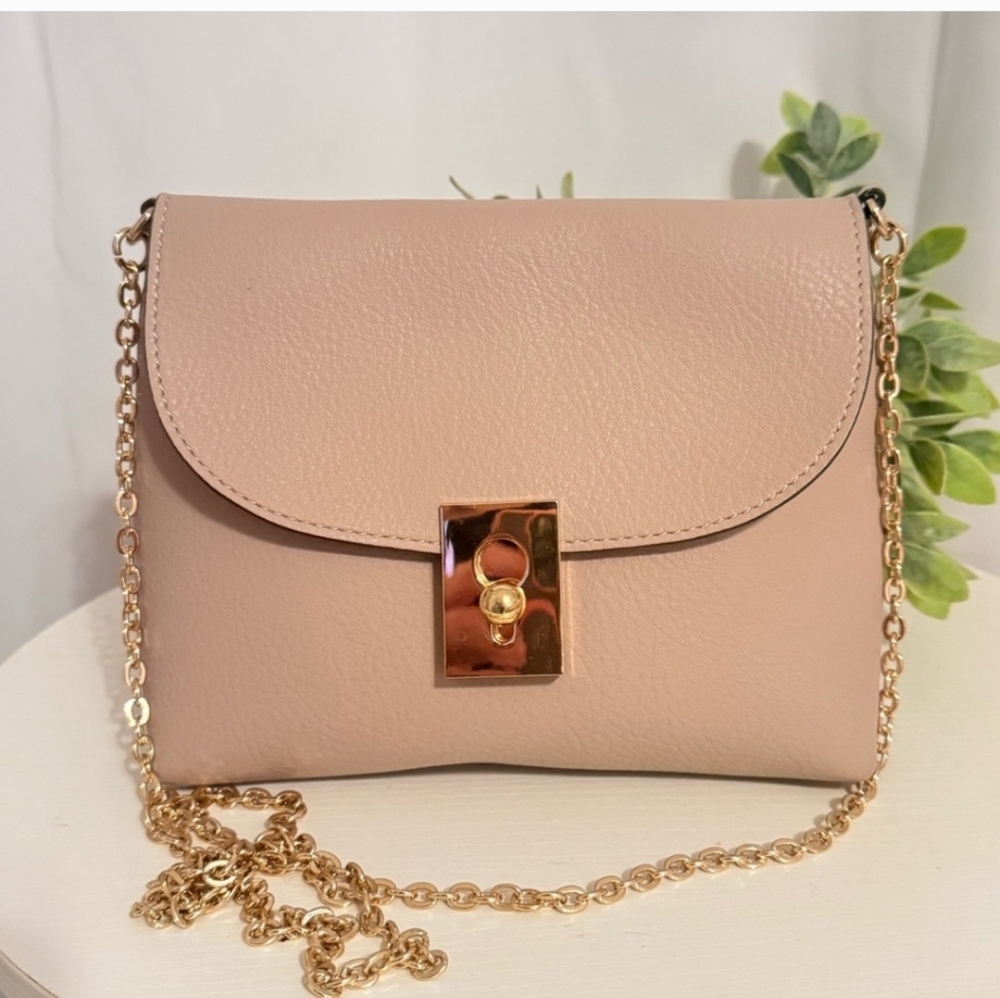 H&M Pink Handbag with Gold Shoulder Strap